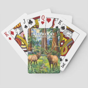 Retro Van Gogh Redwood Nationaal Park Wilde dieren Pokerkaarten