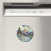 Retro Van Gogh Zion Watchman Virgin River Colorful Magneet (Insitu (Vaatwasser))