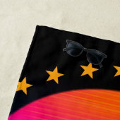 Retro van het kreeftenpark van Bright Neon Wave Strandlaken (In situ)