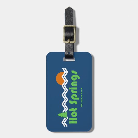 Retro van het nationale park Hot Springs Bagagelabel (Voorkant verticaal)