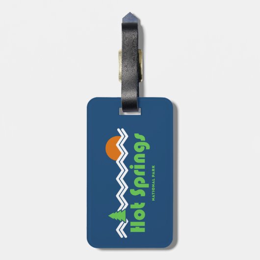 Retro van het nationale park Hot Springs Bagagelabel (Achterkant verticaal)