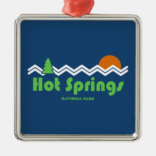 Retro van het nationale park Hot Springs Metalen Ornament (Voorkant)