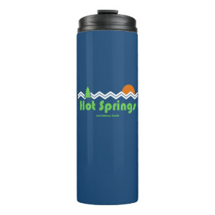 Retro van het nationale park Hot Springs Thermosbeker