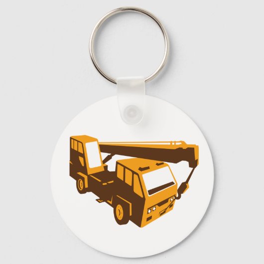 retro van kraankraan sleutelhanger (Voorkant)