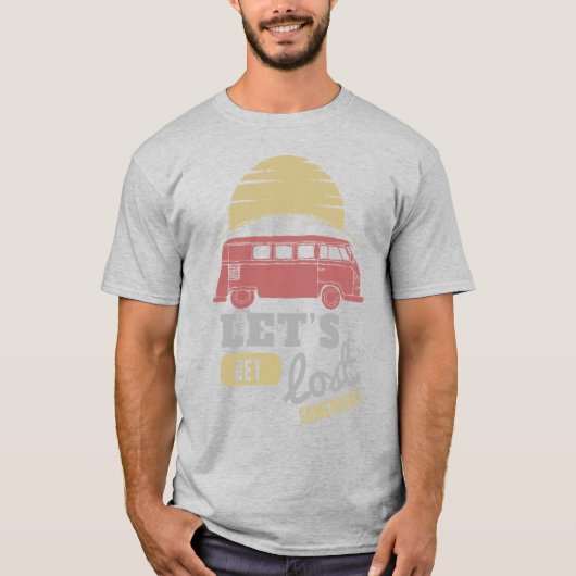 Retro Van Leven Laten we Verdwalen T-Shirt (Voorkant)