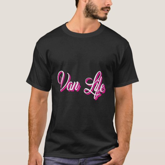 Retro Van Life is het echte avontuur T-shirt (Voorkant)
