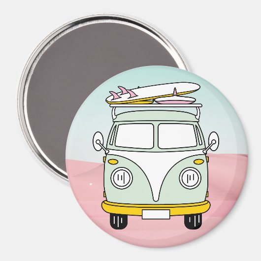 Retro Van Magneet (Voorkant / Achterkant)
