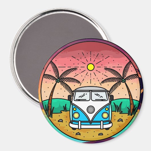 Retro Van Magnet (Voorkant / Achterkant)