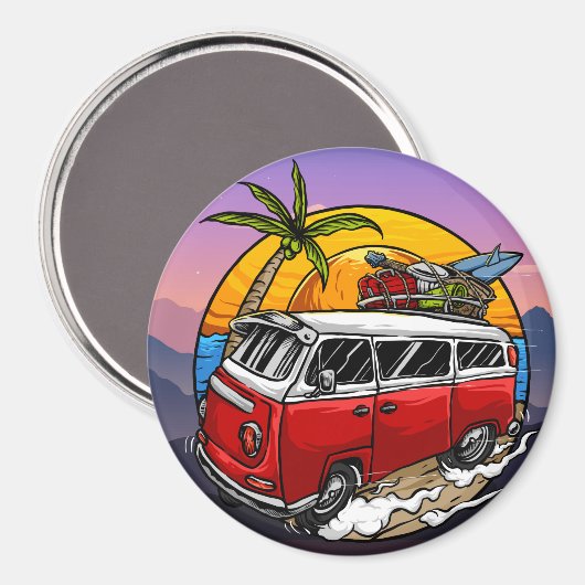 Retro Van Magnet (Voorkant / Achterkant)