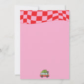 Retro Van Red Pink Checkerboard kerstfeest Kaart (Achterkant)
