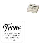 Retro "van" script kerst retour adres rubberstempel (Gestempeld)