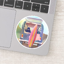 Retro Van Surfboard Beach Californië Vibes