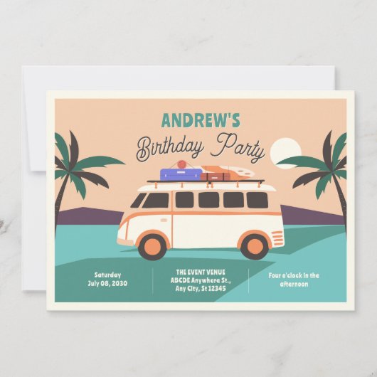 Retro van verjaardag kaart (Voorkant)