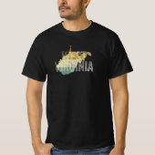  Retro van West-Virginia - Verstoorde kaart T-shirt (Voorkant)