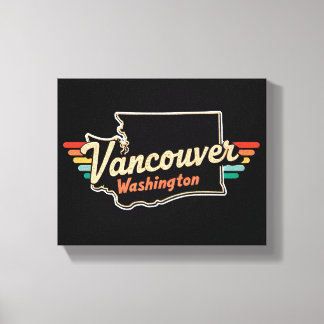 Retro Vancouver Washington State Canvas Afdruk