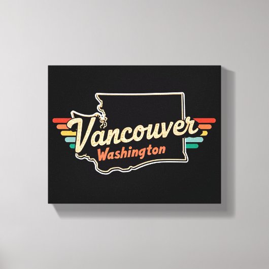 Retro Vancouver Washington State Canvas Afdruk (Voorkant)
