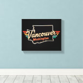 Retro Vancouver Washington State Canvas Afdruk (Insitu (Houten vloer))