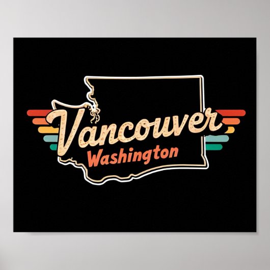 Retro Vancouver Washington State Poster (Voorkant)
