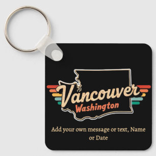 Retro Vancouver Washington State Sleutelhanger