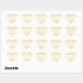 Retro Vanilla Gele Hart Strepen Bakkerij Sticker (Vel)