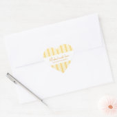 Retro Vanilla Gele Hart Strepen Bakkerij Sticker (Envelop)