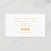 Retro Vanilla Yellow Heart Stripes Bakery Visitekaartje (Achterkant)