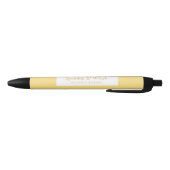 Retro Vanilla Yellow Heart Stripes Bakery Zwarte Inkt Pen (Bodem)