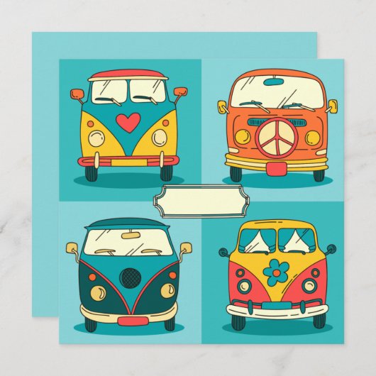 Retro Vans Feestdagenkaart (Voorkant / Achterkant)