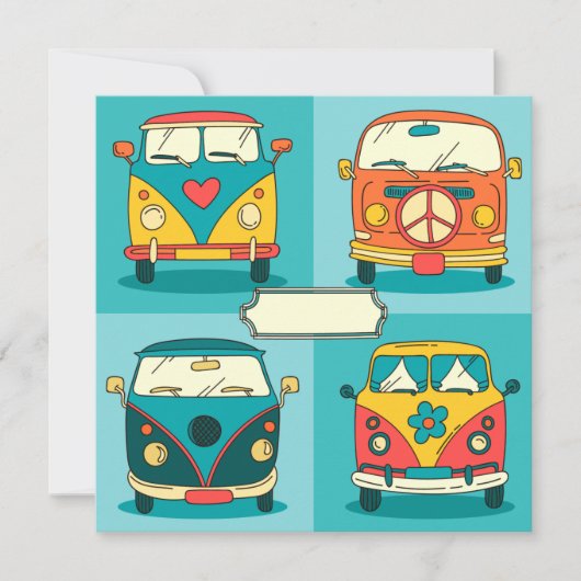 Retro Vans  Feestdagenkaart (Voorkant)