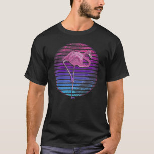 Retro Vaporwave 90s Tropische Vogelliefhebber Roze T-shirt