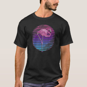 Retro Vaporwave 90s Tropische vogelroze flamingo T-shirt