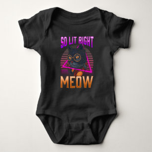 Retro Vaporwave Cat Sunset Aesthetic Rave Music Romper
