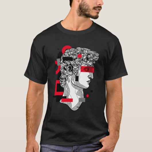 Retro Vaporwave David Standbeeld T-shirt (Voorkant)