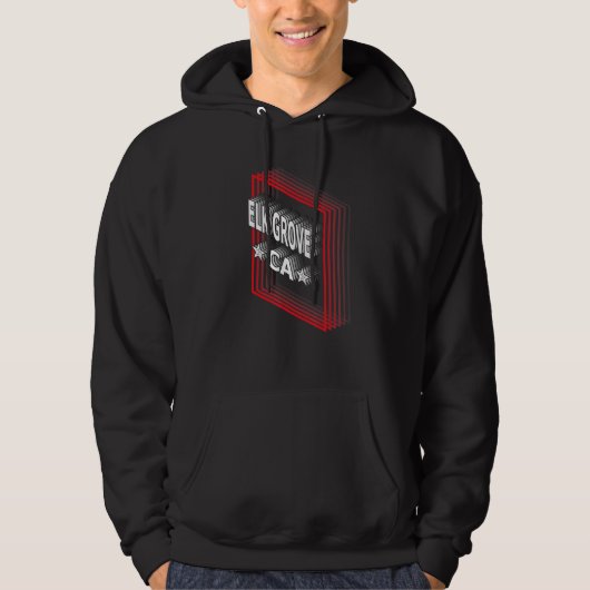 Retro Vaporwave Elk Grove California CA Hoodie (Voorkant)