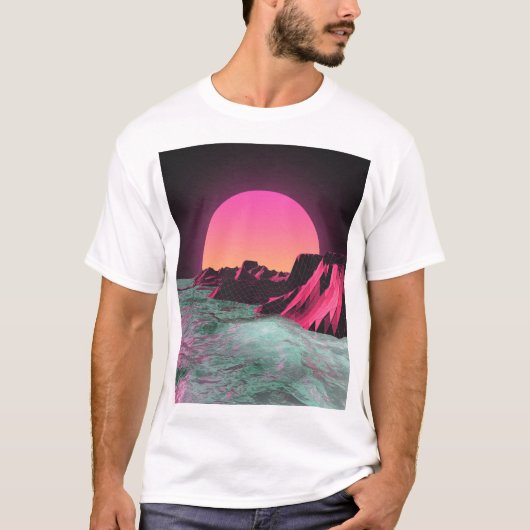 Retro Vaporwave Esthetisch T-shirt – Neon Dreams & (Voorkant)