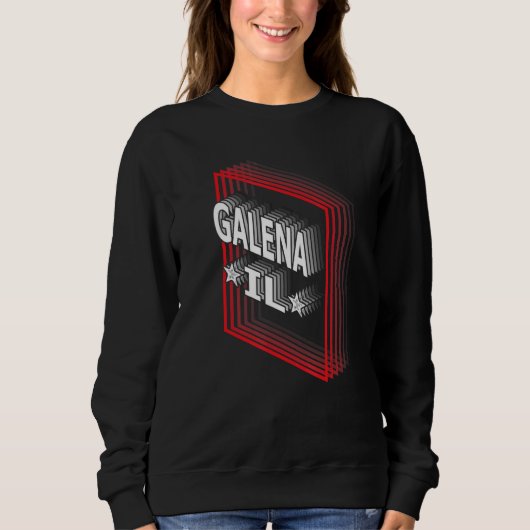 Retro Vaporwave Galena Illinois IL Trui (Voorkant)
