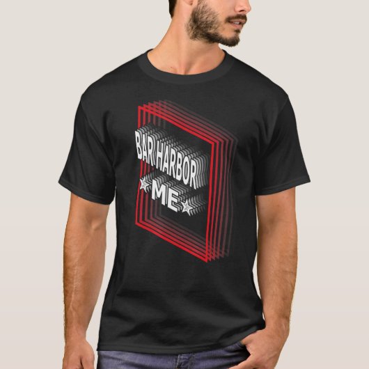 Retro Vaporwave Harbour Maine ME T-shirt (Voorkant)