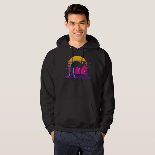Retro Vaporwave Kangaroo Hoodie (Voorkant volledig)