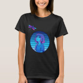 Retro Vaporwave Moon Melancholy Anime Girl T-shirt (Voorkant)