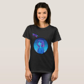 Retro Vaporwave Moon Melancholy Anime Girl T-shirt (Voorkant volledig)