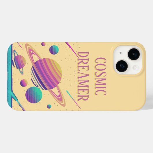 Retro Vaporwave Planeten Synthwave Case-Mate iPhone Case (Achterkant (horizontaal))