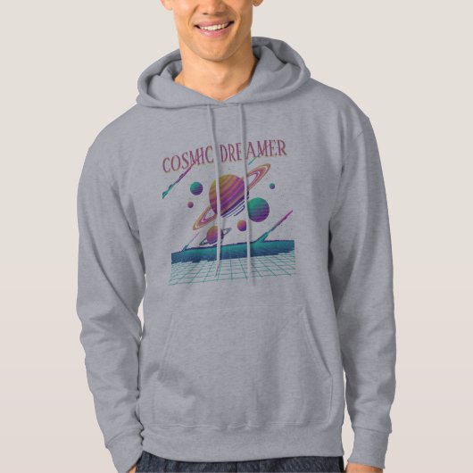 Retro Vaporwave Planeten Synthwave Hoodie (Voorkant)