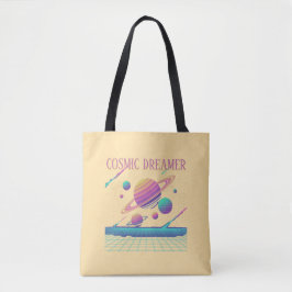 Retro Vaporwave Planets Synthwave Tote Bag