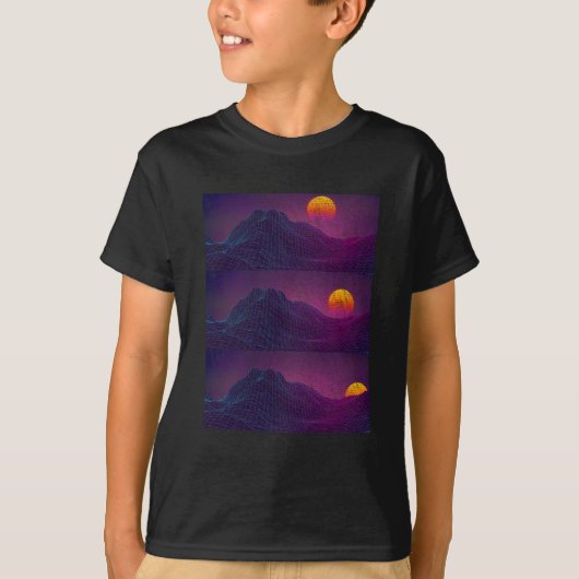 Retro Vaporwave Sunset EDM Aesthetische Rave Dance T-shirt (Voorkant)