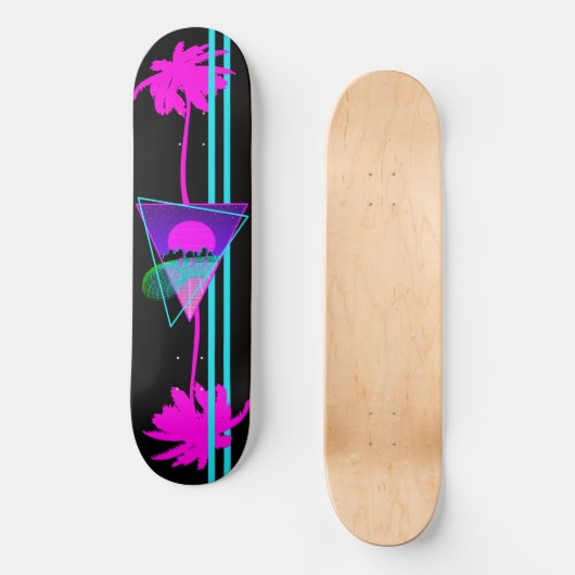 Retro Vaporwave Vibe Skateboard (Voorkant)
