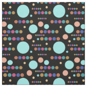 Retro Varied Polka Dots op Black Stof (Swatch)