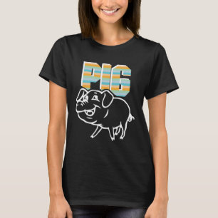 Retro Varken Leuke Boer Boer Voor Mannen Vrouwen D T-shirt