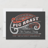 Retro Varkensgebraden Uitnodigingen (Voorkant)