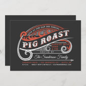 Retro Varkensgebraden Uitnodigingen (Voorkant / Achterkant)