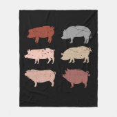 Retro Varkensliefhebber Boerderijdieren Varkens  V Fleece Deken (Voorkant)